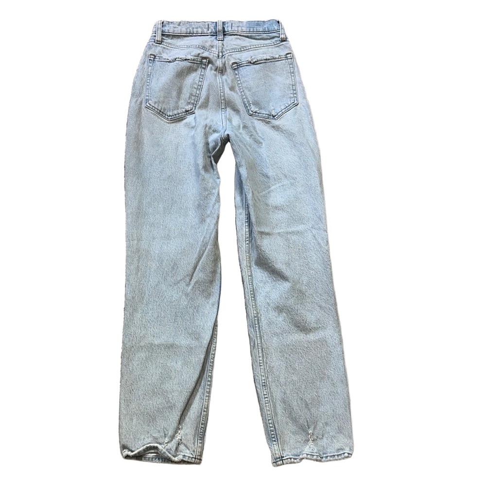 Abercrombie & Fitch Jeans Curve Love 90s Straight 28 Light Wash Distressed Denim
